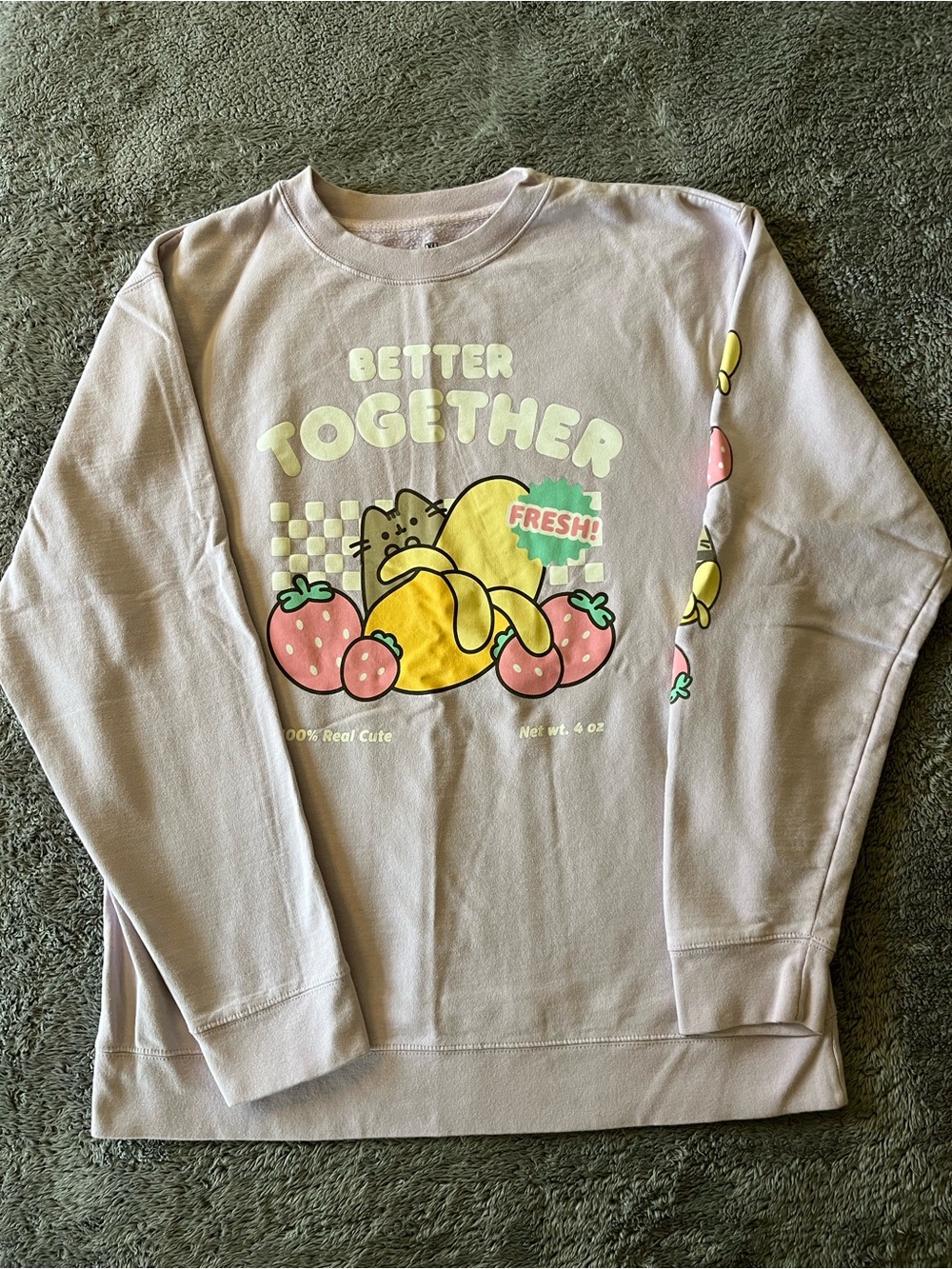 Pusheen Lavender 'Better Together' Fruit Graphic Sweatshirt
